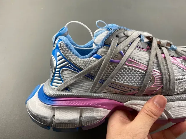 Balenciaga Track Trainer Silver Gray Pink Blue Chunky Sneakers 3