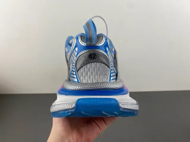 Balenciaga Track Trainer Silver Gray Pink Blue Chunky Sneakers 4
