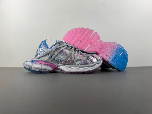 Balenciaga Track Trainer Silver Gray Pink Blue Chunky Sneakers 12