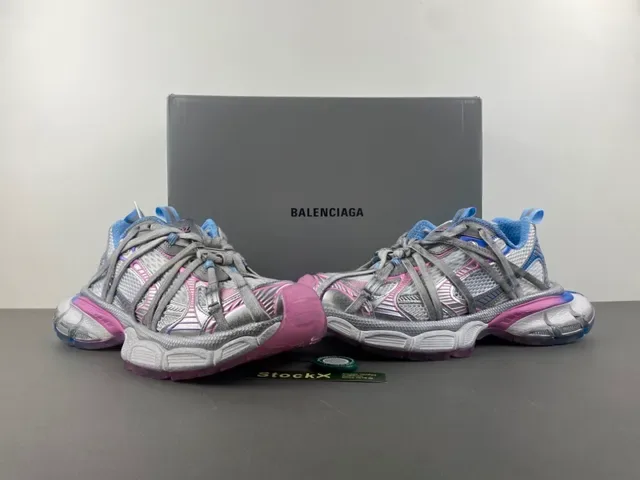 Balenciaga Track Trainer Silver Gray Pink Blue Chunky Sneakers 13