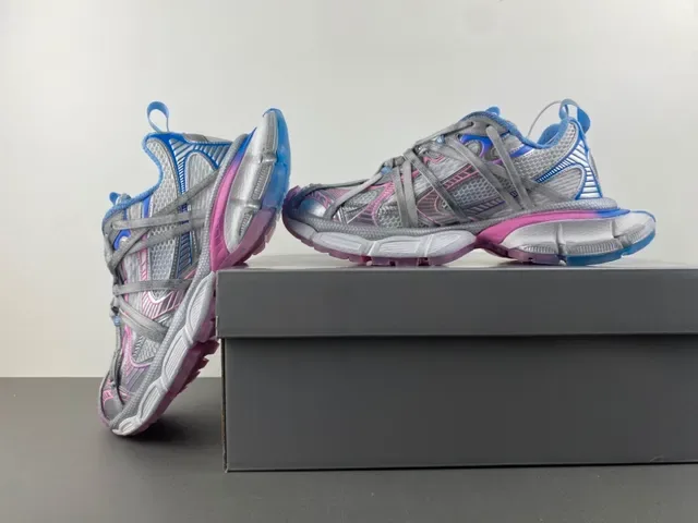 Balenciaga Track Trainer Silver Gray Pink Blue Chunky Sneakers 15