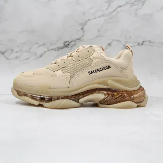 Balenciaga Triple S Beige and Translucent Amber حذاء رياضي سميك