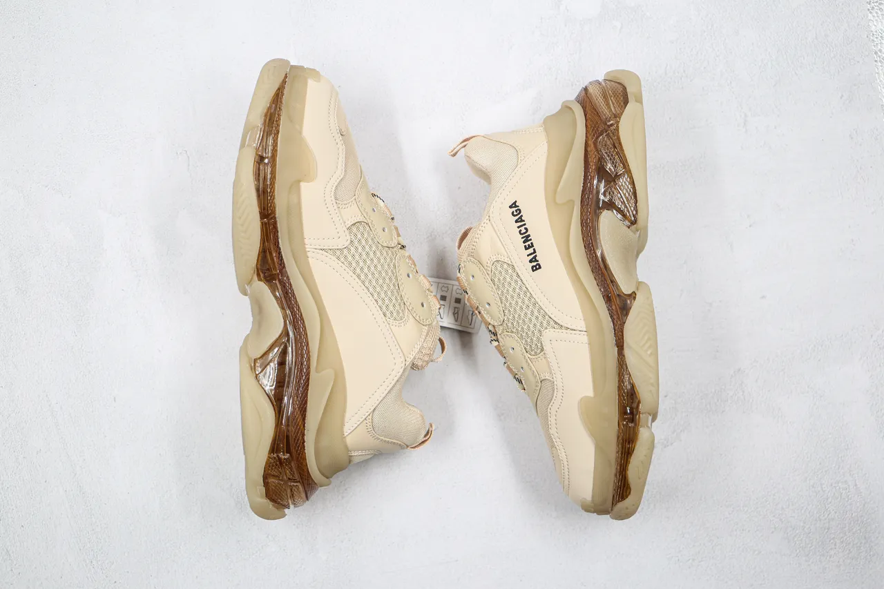 Balenciaga Triple S Beige and Translucent Amber tênis chunky 8