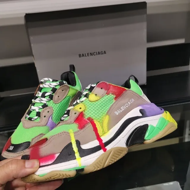 Balenciaga Triple S Multicolor Patchwork Chunky Sneakers 2