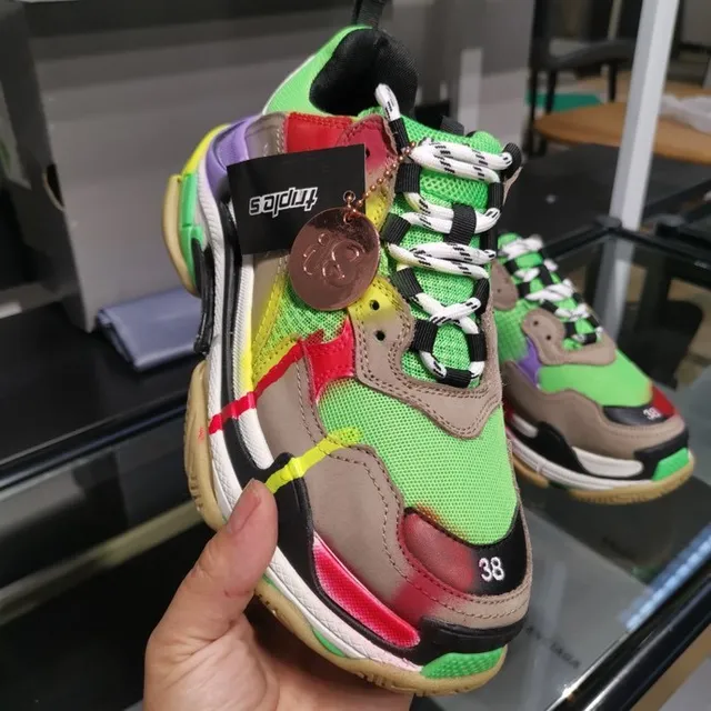 Balenciaga Triple S Multicolor Patchwork Chunky Sneakers 4