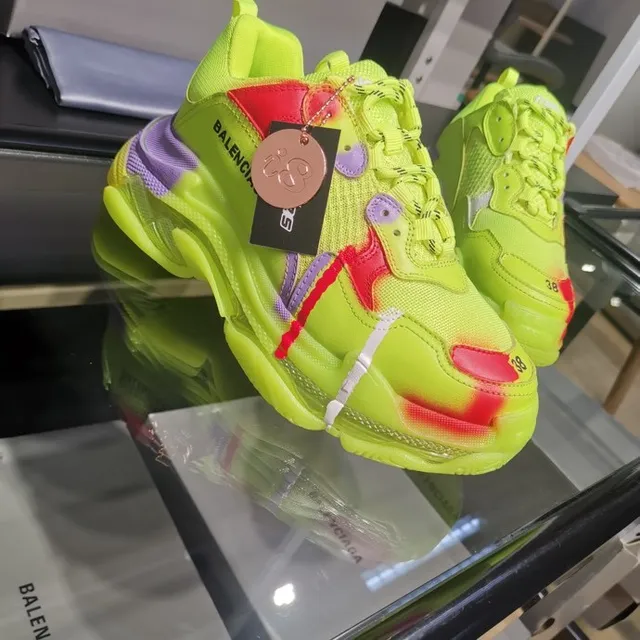Balenciaga Triple S Sneakers Chunky Jaune néon Rouge Violet 2