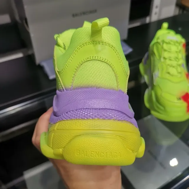 Balenciaga Triple S Sneakers Chunky Jaune néon Rouge Violet 3