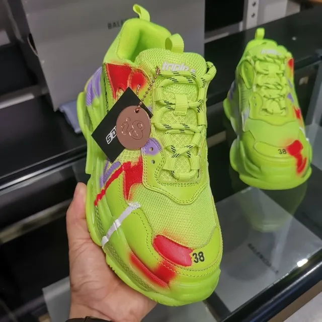 Balenciaga Triple S Sneakers Chunky Jaune néon Rouge Violet 4
