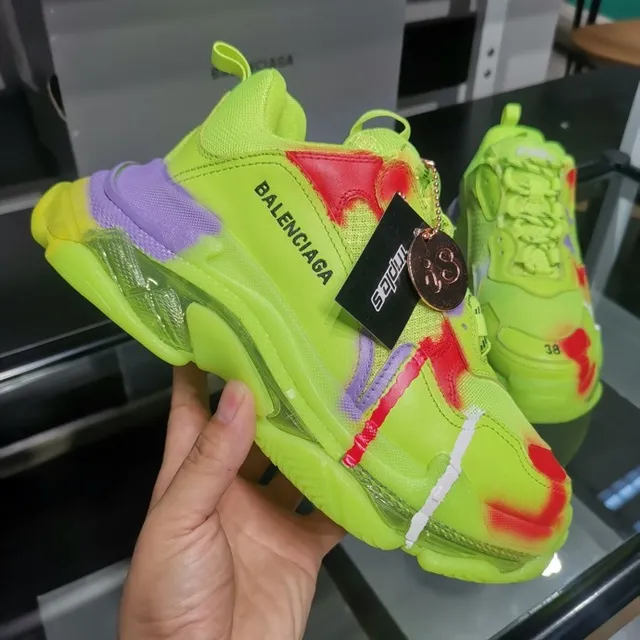 Balenciaga Triple S Sneakers Chunky Jaune néon Rouge Violet 5