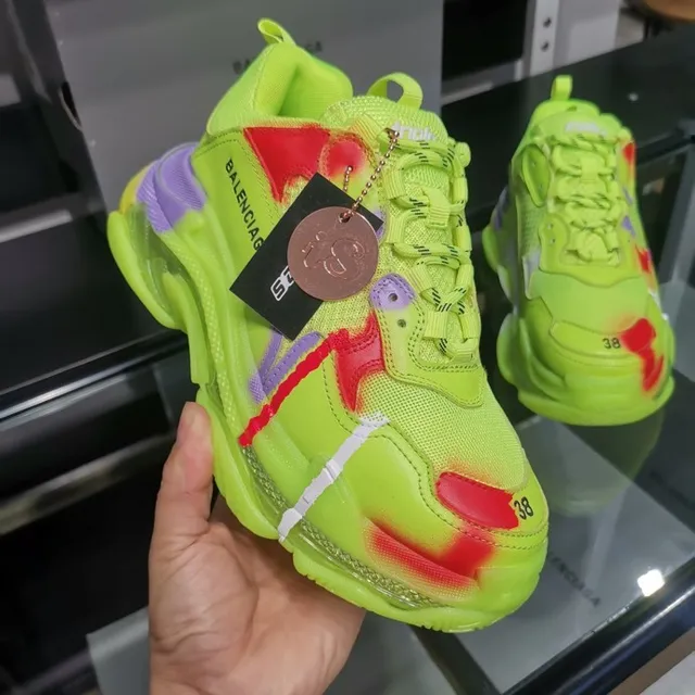 Balenciaga Triple S Sneakers Chunky Jaune néon Rouge Violet 6