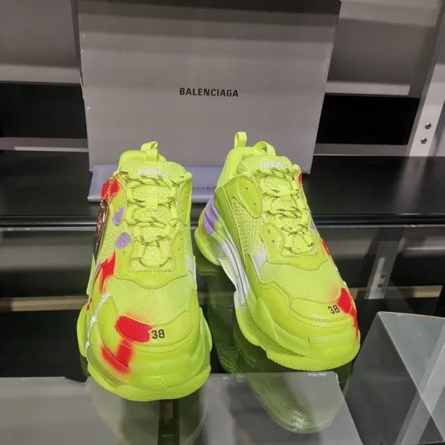 Balenciaga Triple S Sneakers Chunky Jaune néon Rouge Violet 7
