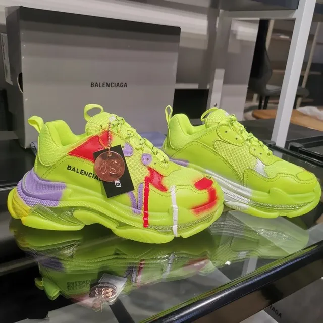 Balenciaga Triple S Sneakers Chunky Jaune néon Rouge Violet 8