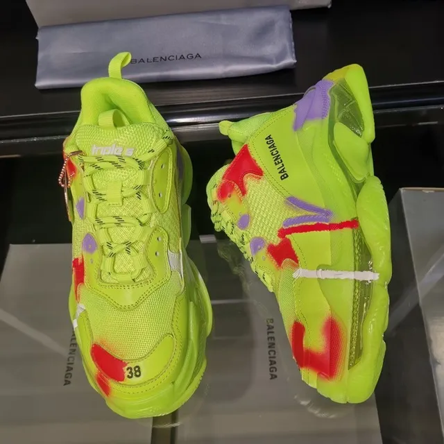 Balenciaga Triple S Sneakers Chunky Jaune néon Rouge Violet 9