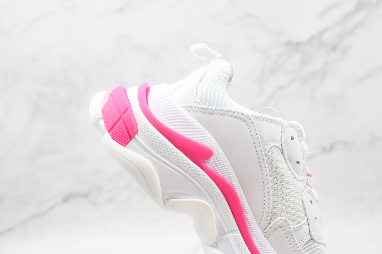 Balenciaga Triple S White and Pink Chunky Sneakers 6