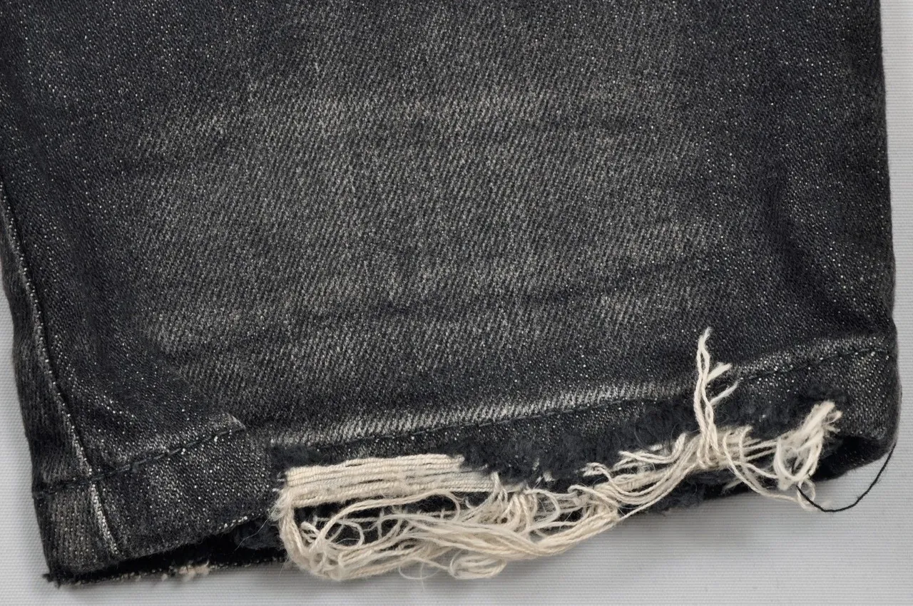 Balmain Biker-Style Distressed Charcoal Jeans 19