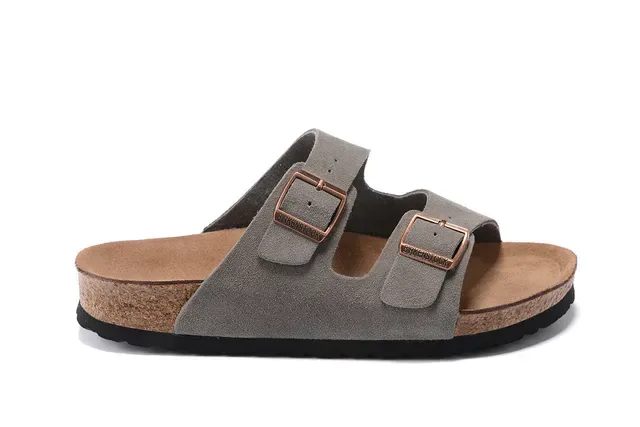 Birkenstock Arizona Gray Suede Two-Strap Casual Sandals 2