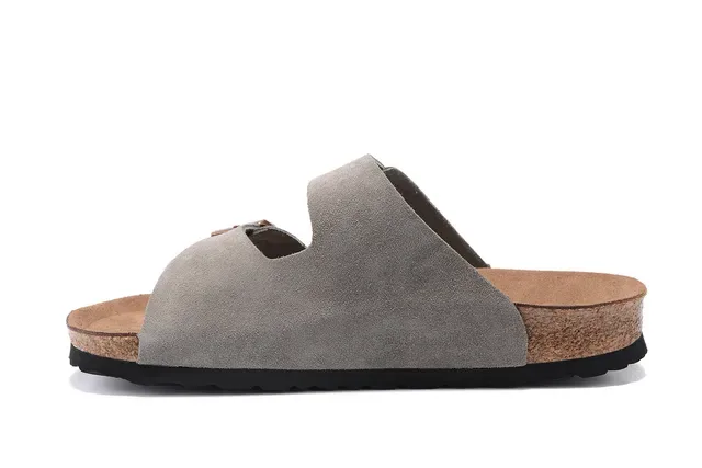 Birkenstock Arizona Gray Suede Two-Strap Casual Sandals 4