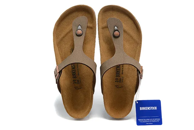 Birkenstock Arizona Sandales Casual en Cuir Olive-Marron 2