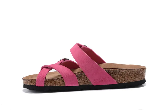 Birkenstock Arizona Sandales Casual à Deux Bretelles en Suédine Rose 4