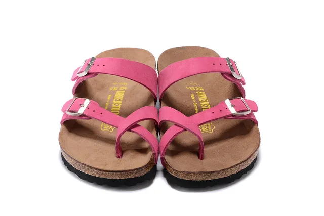 Birkenstock Arizona Sandales Casual à Deux Bretelles en Suédine Rose 5