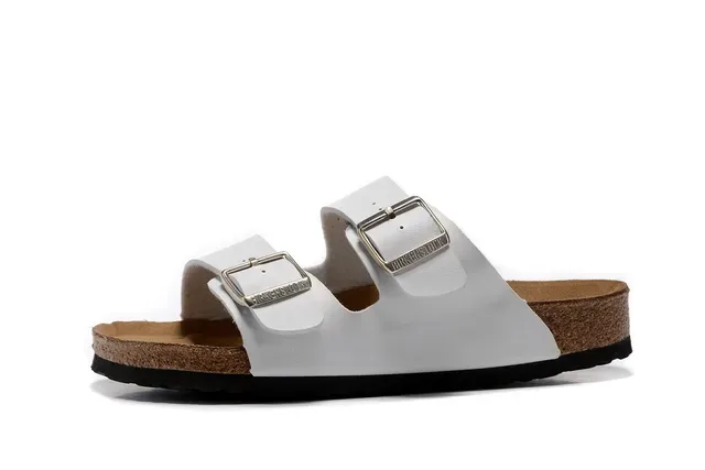 Birkenstock Arizona Sandales Casuales Blanches à Deux Brides 2