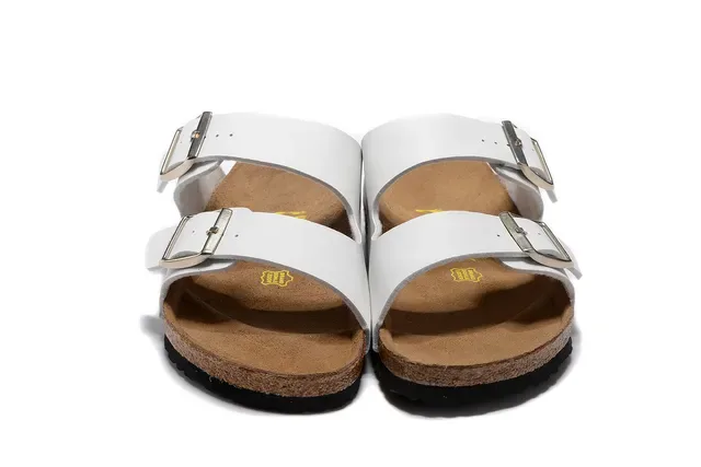 Birkenstock Arizona Sandales Casuales Blanches à Deux Brides 5