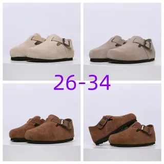 Birkenstock বেইজ ব্ল্যাক স্যুয়েড উপর এক বাকল স্ট্র্যাপ লোফার