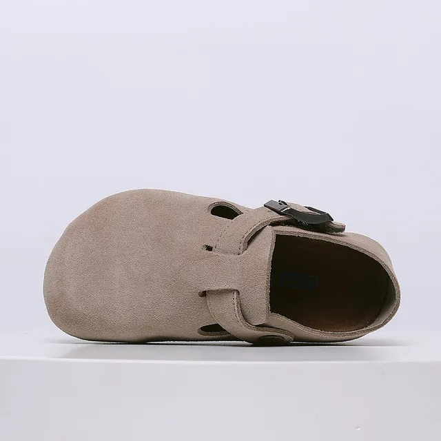 Birkenstock بيج أسود جلد سويد علوي حزام بإبزة واحدة لوفر 21