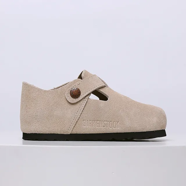 Birkenstock بيج أسود جلد سويد علوي حزام بإبزة واحدة لوفر 24