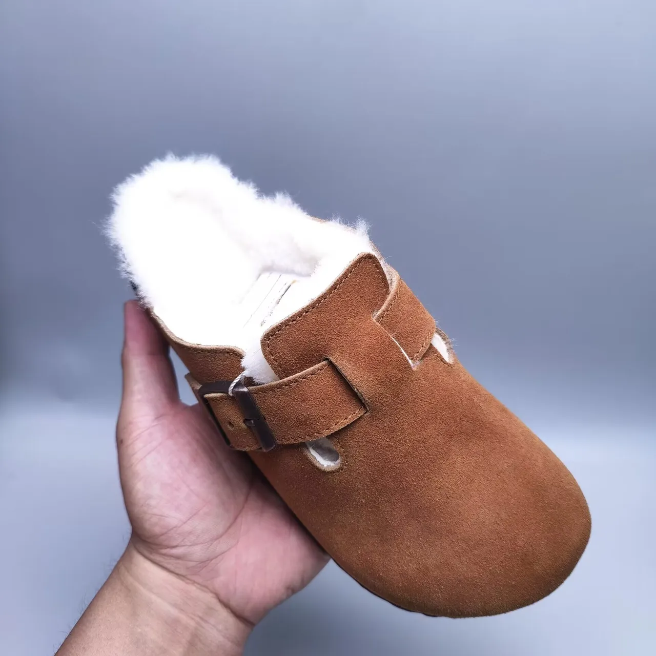 Birkenstock Marron Blanc Ante Doublé Shearling Chaussures Casuales 7