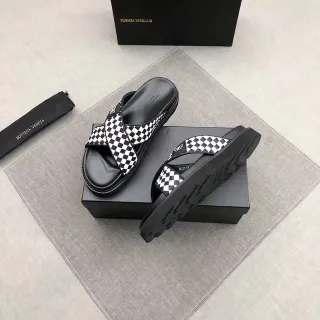 Bottega Veneta Andiamo 棋盘格交叉带休闲凉鞋