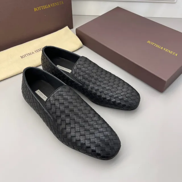 Bottega Veneta Andiamo Intrecciato couro trançado preto mocassins 6
