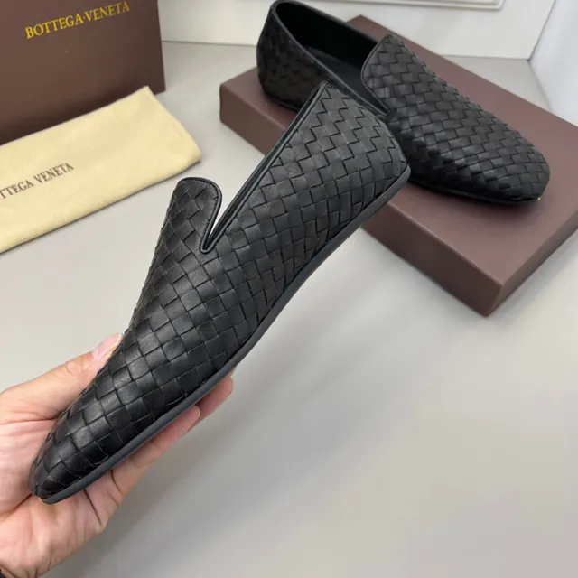 Bottega Veneta Andiamo Intrecciato couro trançado preto mocassins 7