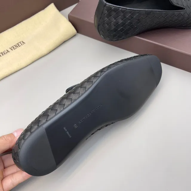Bottega Veneta Andiamo Intrecciato couro trançado preto mocassins 8
