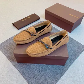 Bottega Veneta Andiamo 编织麂皮乐福鞋