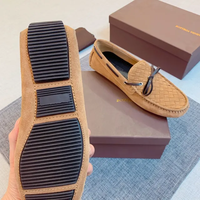 Bottega Veneta Andiamo mocassins en daim tissé 4