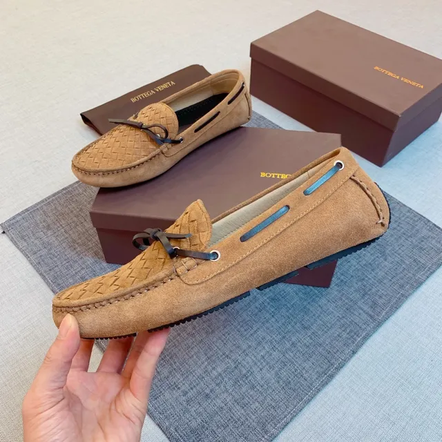 Bottega Veneta Andiamo mocassins en daim tissé 5