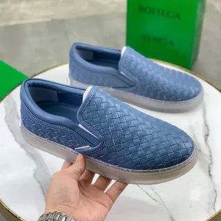 Bottega Veneta 蓝色透明编织皮革一脚蹬乐福鞋