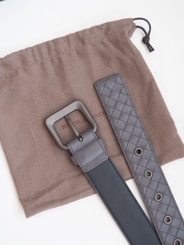 Bottega Veneta Cassette Belt grise Intrecciato ceinture en cuir 6