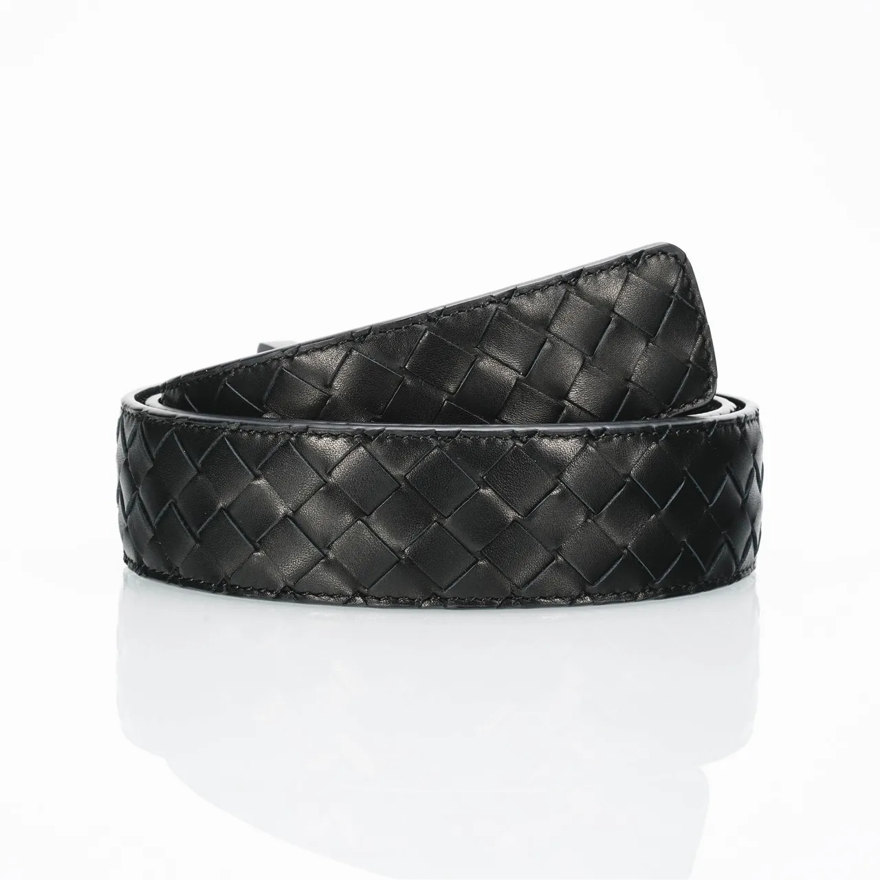 Bottega Veneta Cassette Intrecciato Ceinture en cuir noir 3