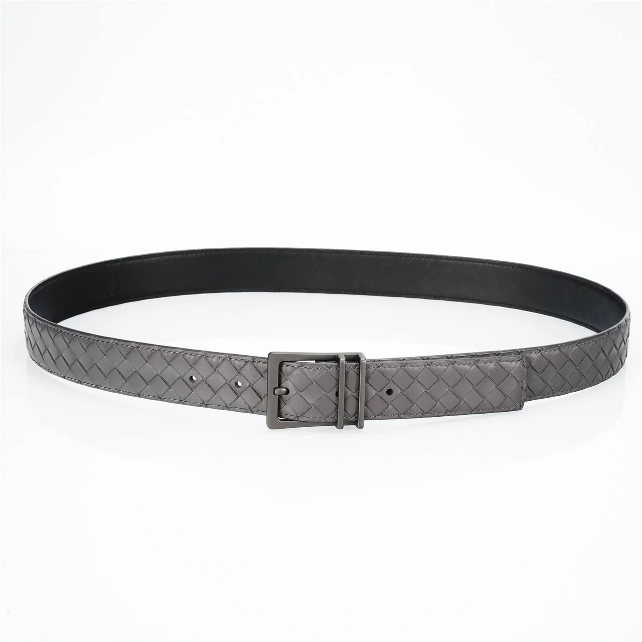 Bottega Veneta Cassette Intrecciato Ceinture en Cuir Gris 9