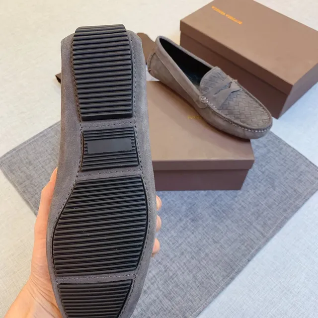 Bottega Veneta gris daim Intrecciato Loafers 4