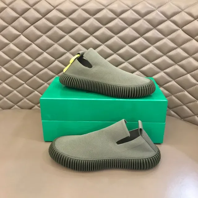 Bottega Veneta Green Gray Knit Slip-On Spiked Rubber Sole Lifestyle Sneakers 2