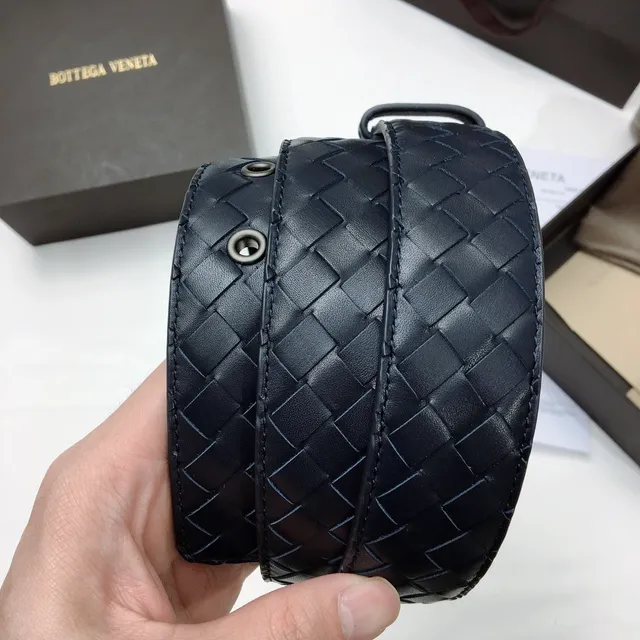 Bottega Veneta ceinture en cuir tissé entrecroisé 2