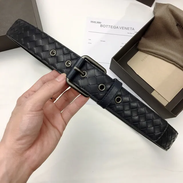 Bottega Veneta ceinture en cuir tissé entrecroisé 5