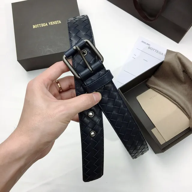Bottega Veneta ceinture en cuir tissé entrecroisé 6