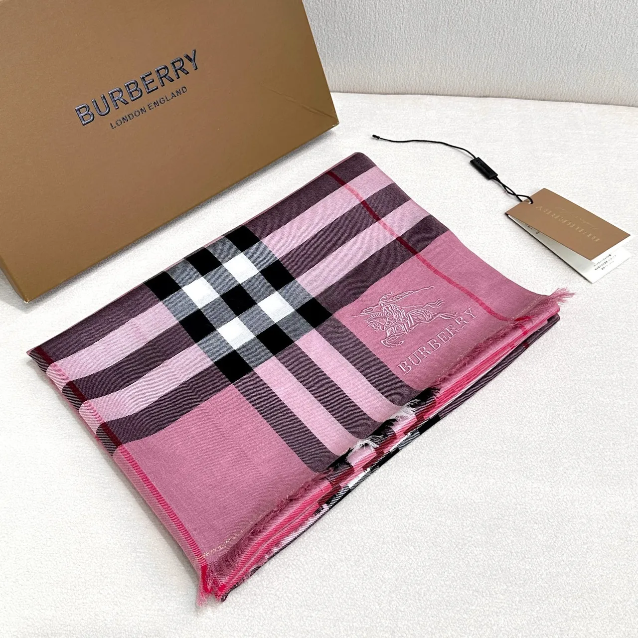 Burberry Classic Check Pink Shawl 7