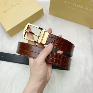 Burberry কুমিরের উপর ছাপানো উল্টানো চামড়ার বেল্ট