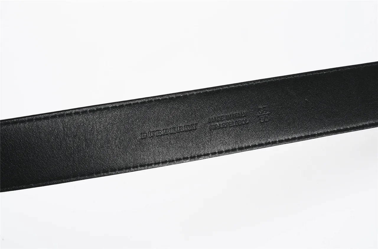 Burberry Knight Belt Beige Red Black Check Leather Belt 8