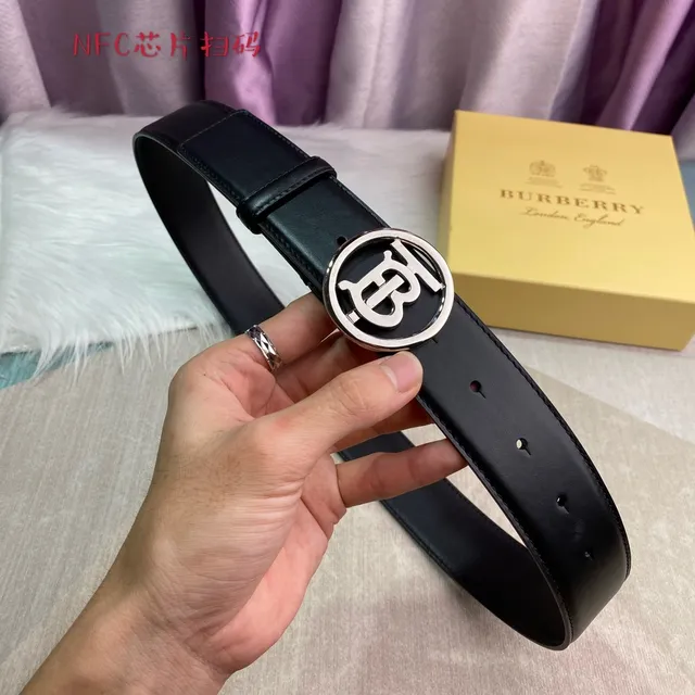 Burberry Knight Black Leather Belt 7